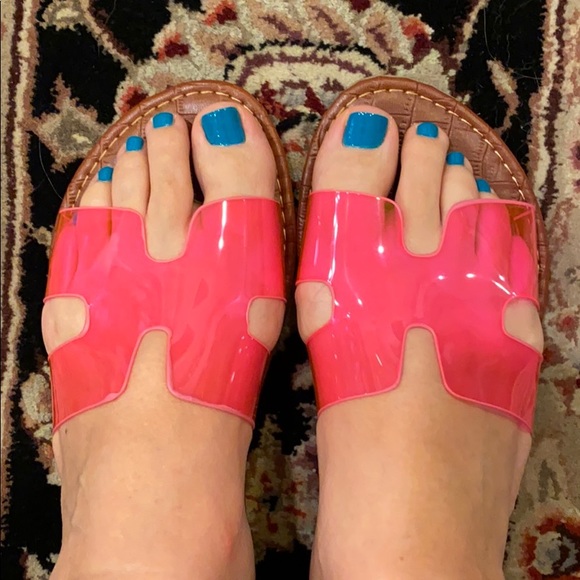 NEW Athena NEON Fuchsia PVC sandal - Picture 2 of 11